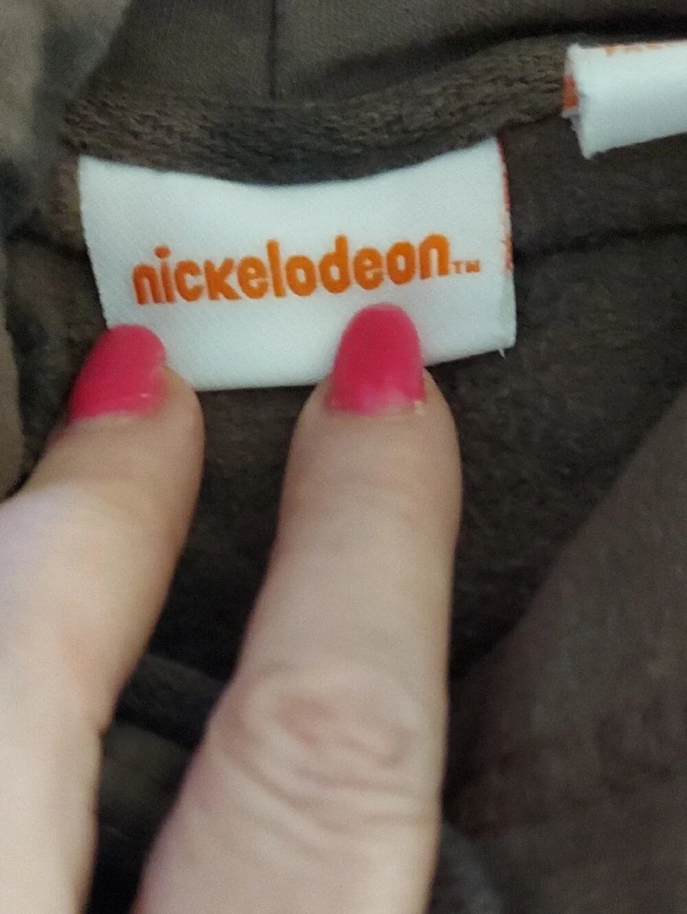 Nickelodeon Brown Tie-Dye Crewneck Hoodie with Cartoon Graphic